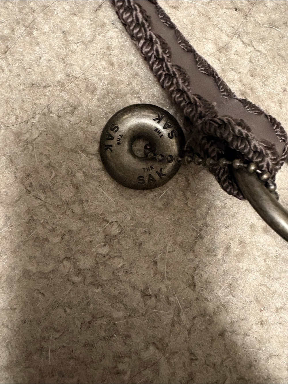 The Sak Brown Crochet-Trim Hobo with Antiqued Hardware Detail - Picture 2 of 8